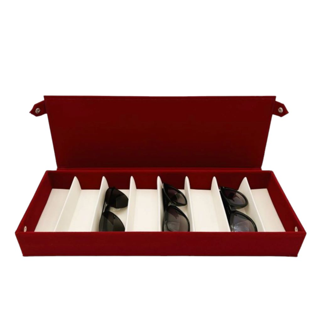 8 SLOT EYEGLASSES ORGANIZER - RED