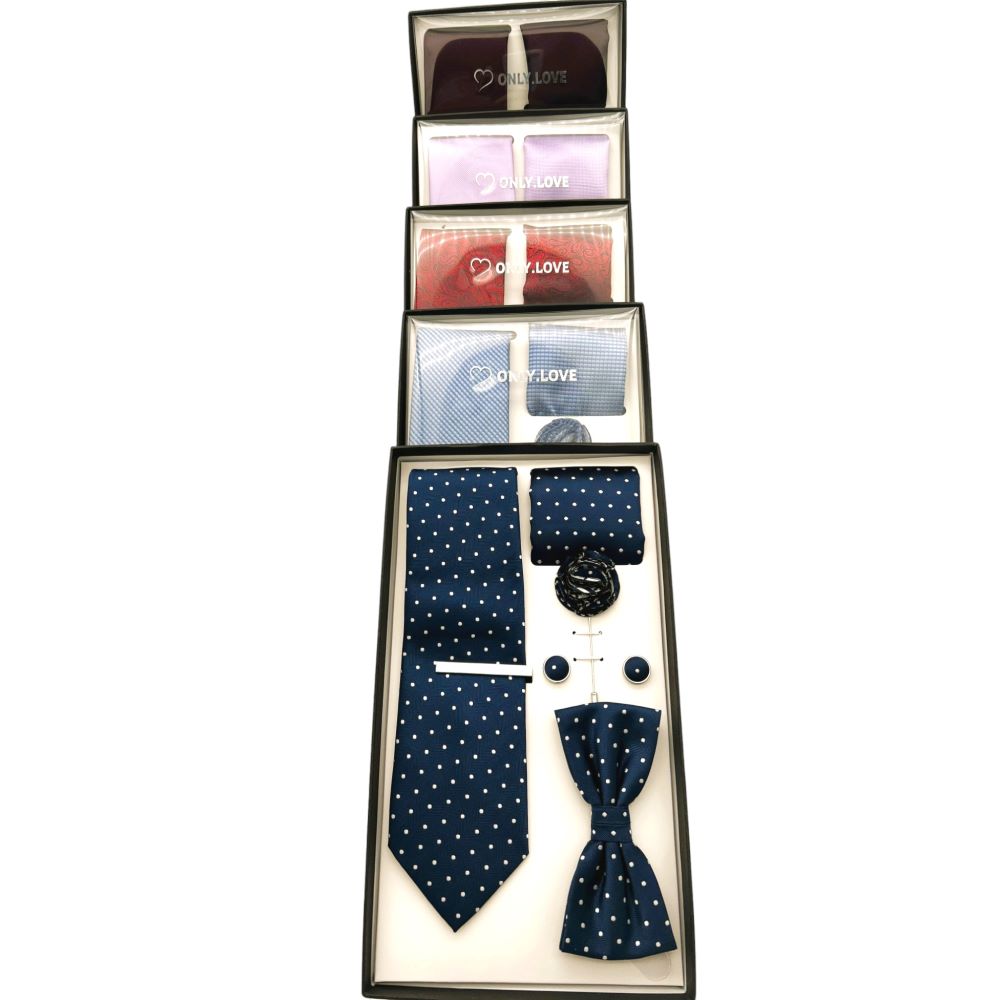 TIE AND BOWTIE SET - 5 PCS SET - LIGHT PURPLE