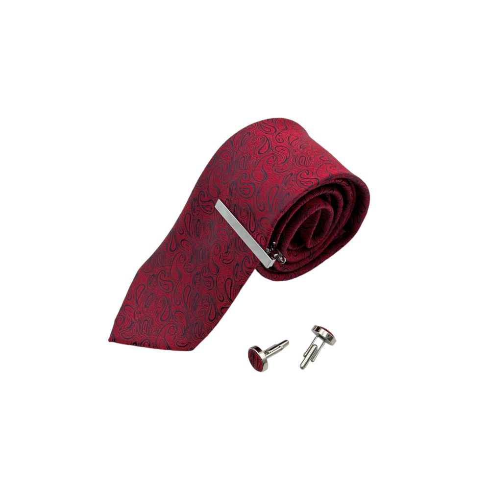 TIE AND BOWTIE SET - 5 PCS SET - RED
