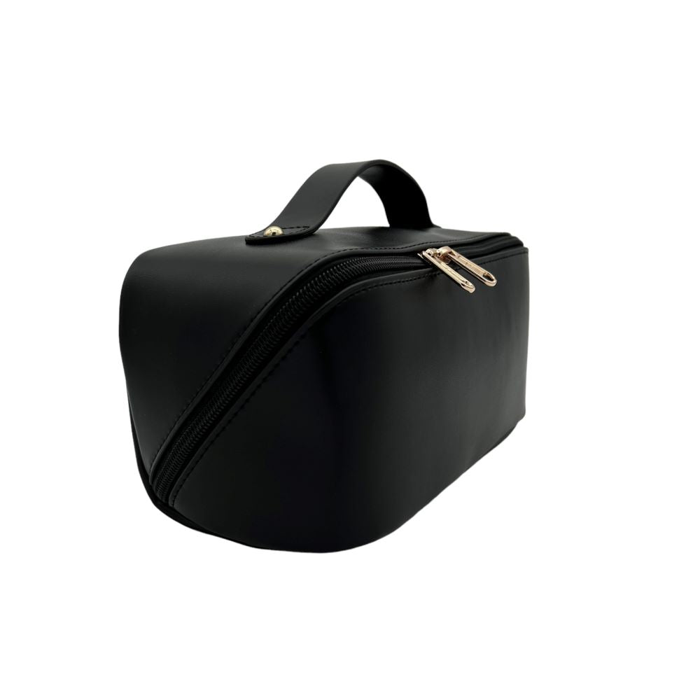 TOTE COSMETIC BAG - FIRM SHAPE - BLACK