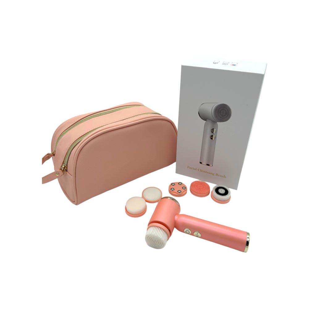 FACIAL CLEANSING BRUSH SET - PEACH