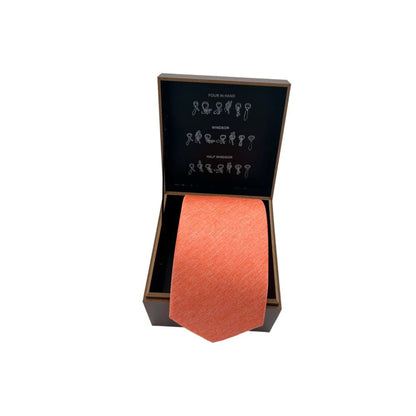 ONLY.LOVE TIE IN A CASE WITH TIE KNOT INSTRUCTIONS - ORANGE