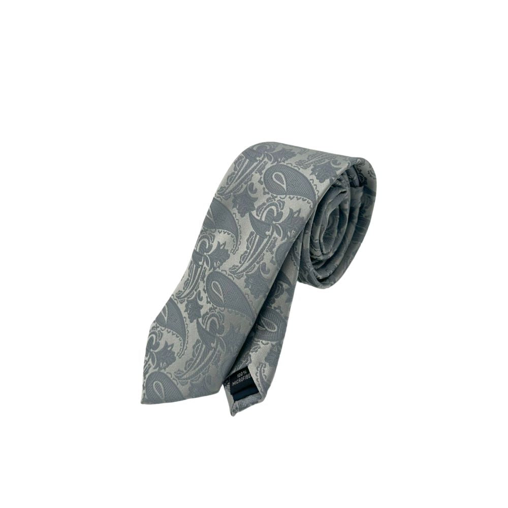 ONLY.LOVE TIE IN A CASE WITH TIE KNOT INSTRUCTIONS - SILVER GREY