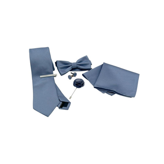 TIE AND BOWTIE SET - 5 PCS SET - LIGHT BLUE